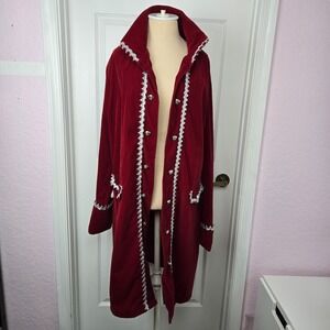 Jerry Beck For Charades Red Velvet Pirate Long Coat Mens Size M  Renfaire Unisex
